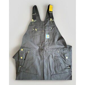 Carhartt Double Knee Bib Overall Mens 38x36 Dark Brown Canvas 102776 R01-M NEW